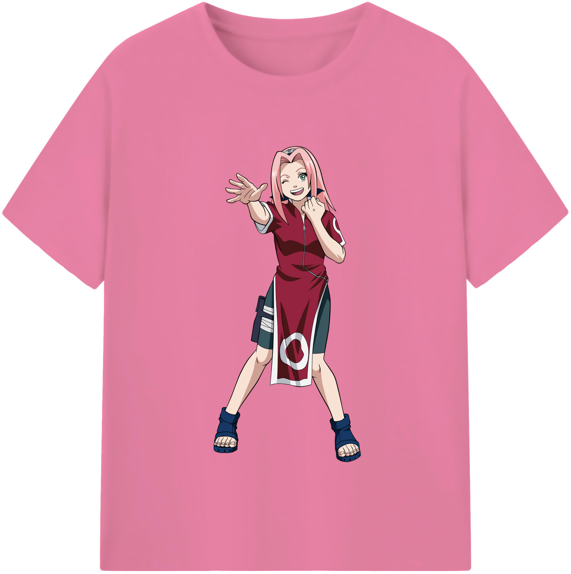 （画像用） NARUTO -ナルト- 春野サクラ Haruno Sakura 綿100％半袖Tシャツ（フロントプリント）